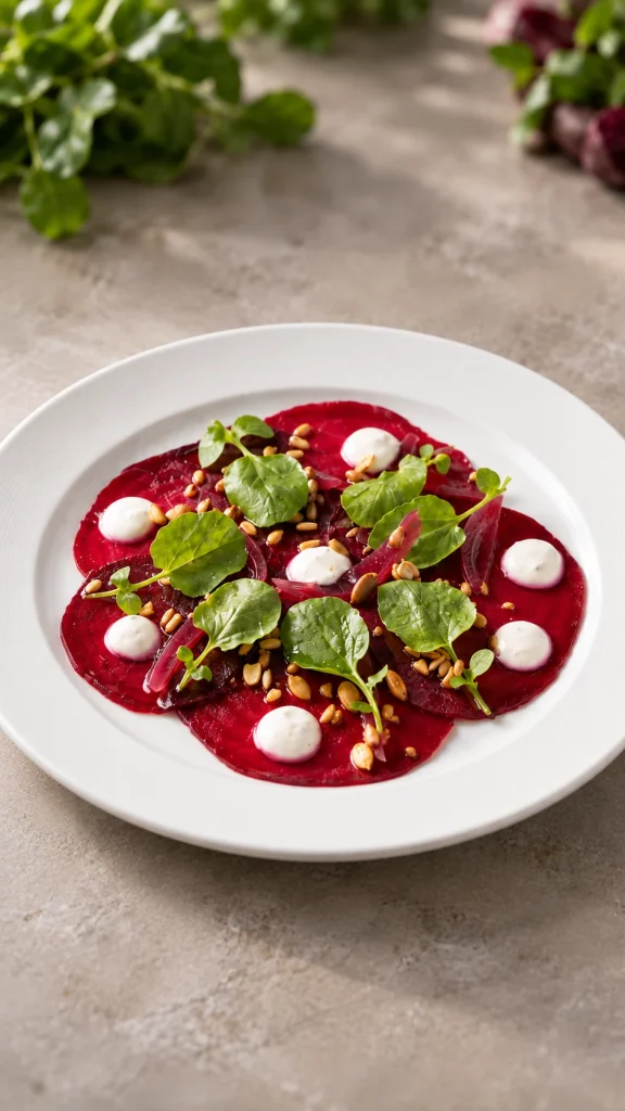 Salada carpaccio beterraba