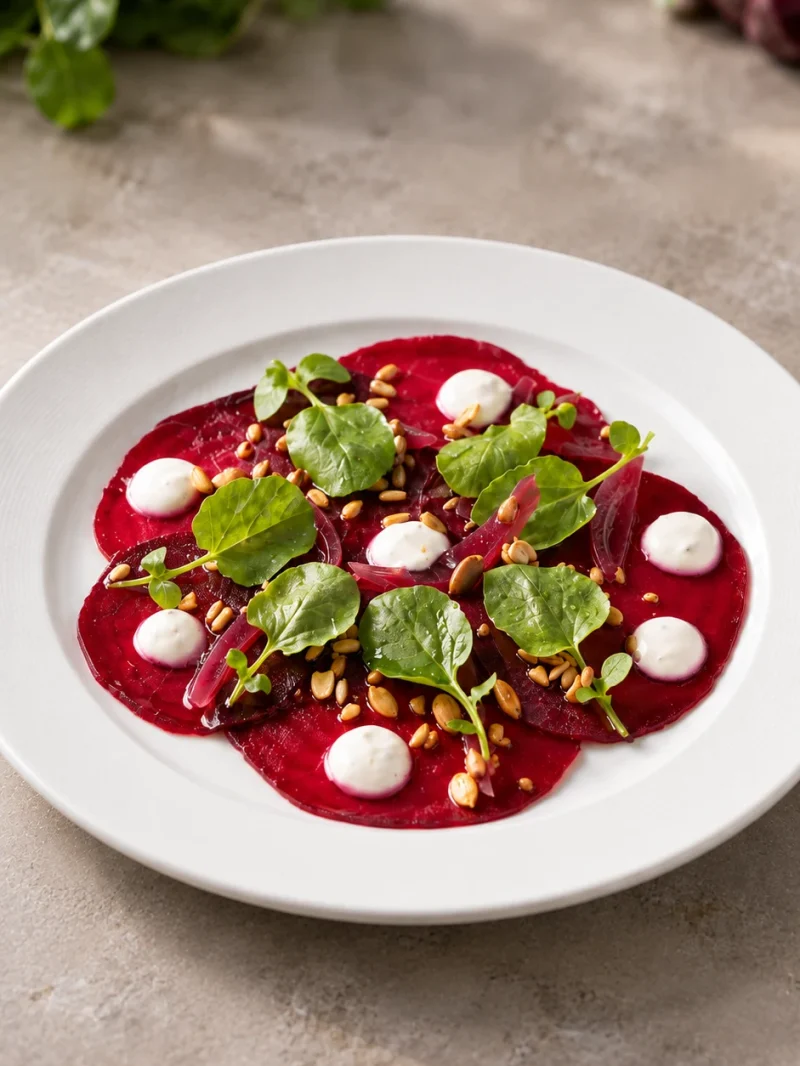 Salada carpaccio beterraba
